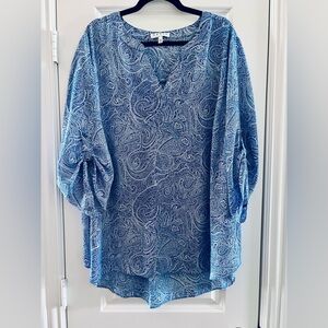 Blue Paisley Women's Top